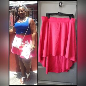 Chic High-Low Pink Women's Skirt